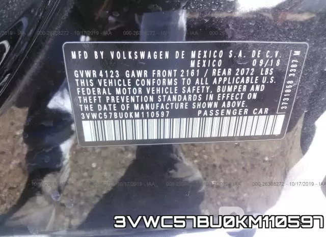 3VWC57BU0KM110597 фото 10
