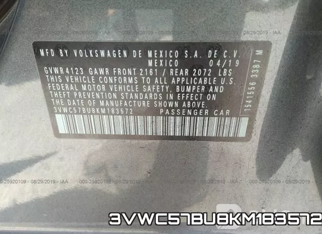 3VWC57BU8KM183572 фото 10
