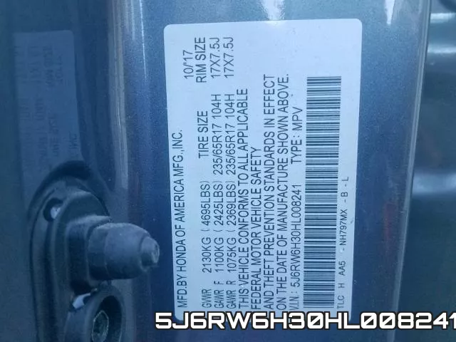 5J6RW6H30HL008241 фото 2
