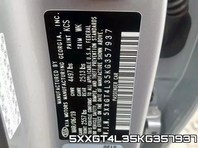 5XXGT4L35KG357937 фото 2