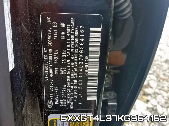 5XXGT4L37KG364162 фото 2