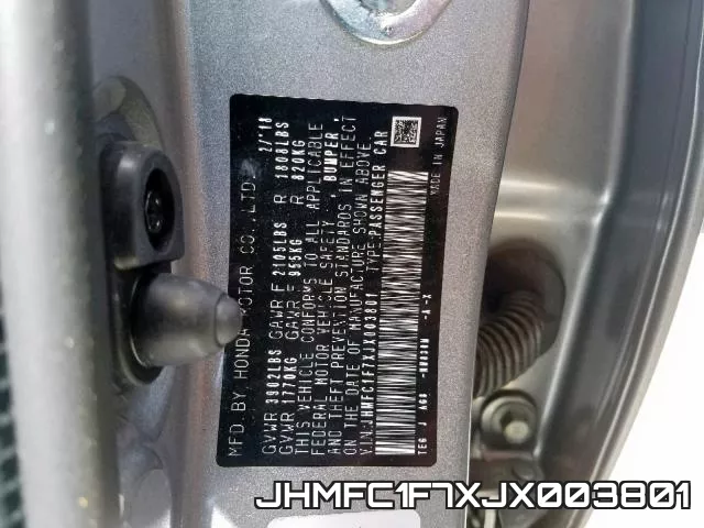 JHMFC1F7XJX003801 фото 2