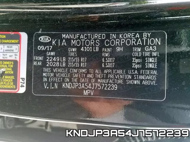 KNDJP3A54J7572239 фото 2