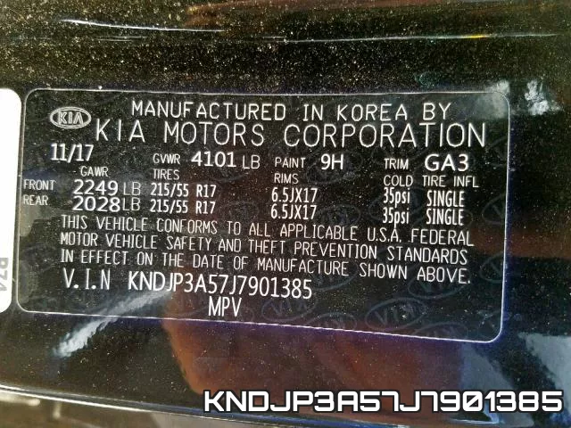 KNDJP3A57J7901385 фото 2