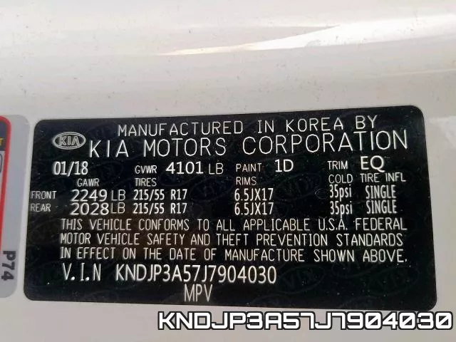 KNDJP3A57J7904030 фото 2