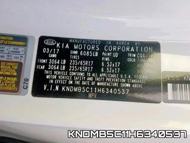 KNDMB5C11H6340537 фото 2