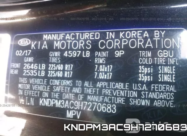 KNDPM3AC9H7270683 фото 10