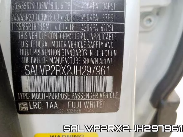 SALVP2RX2JH297961 фото 2