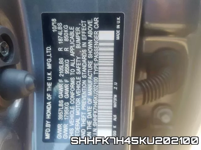SHHFK7H45KU202100 фото 2