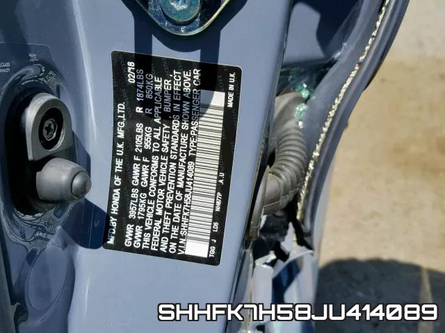 SHHFK7H58JU414089 фото 2