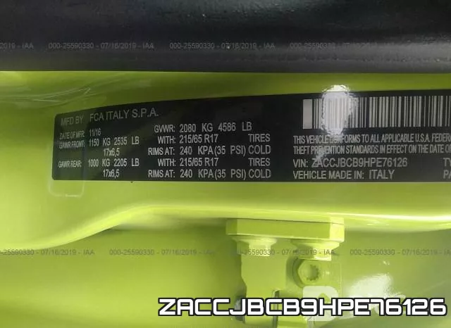 ZACCJBCB9HPE76126 фото 10