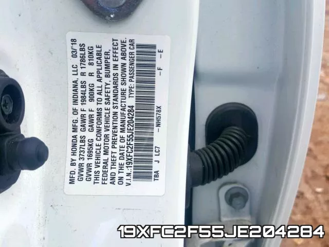19XFC2F55JE204284 фото 2
