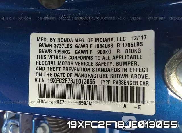 19XFC2F78JE013055 фото 10