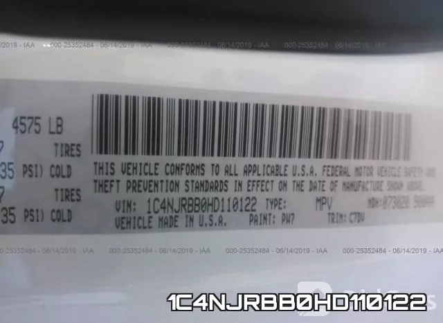 1C4NJRBB0HD110122 фото 10
