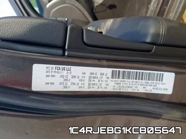 1C4RJEBG1KC805647 фото 2