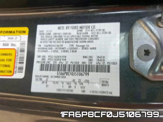 1FA6P8CF0J5106799 фото 2