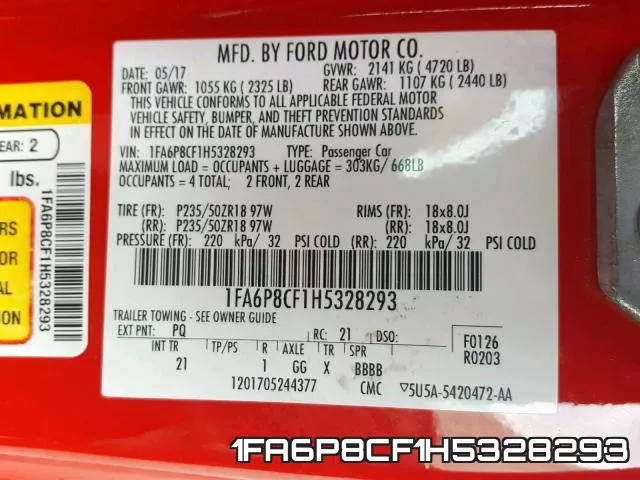 1FA6P8CF1H5328293 фото 2