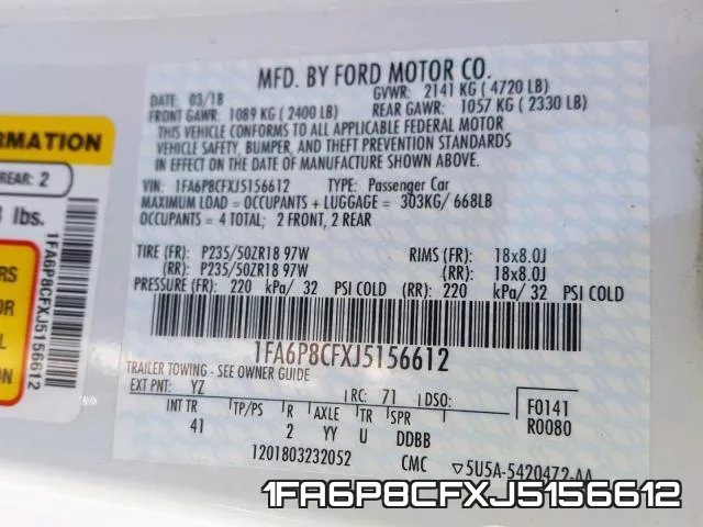 1FA6P8CFXJ5156612 фото 2