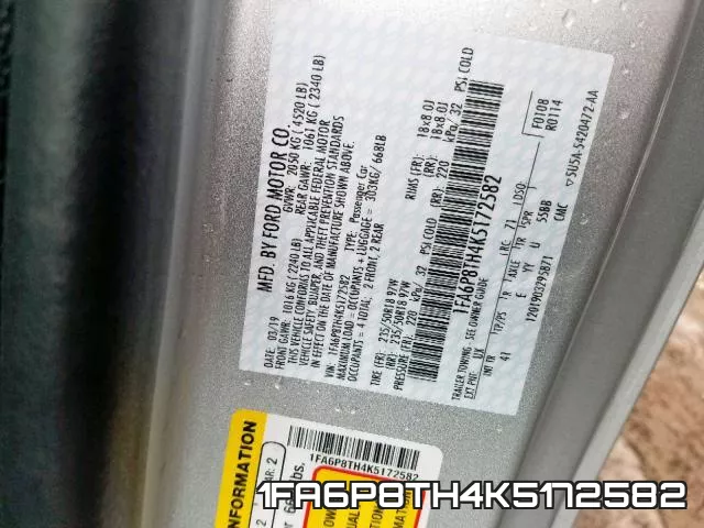 1FA6P8TH4K5172582 фото 2