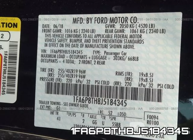 1FA6P8TH8J5184345 фото 10