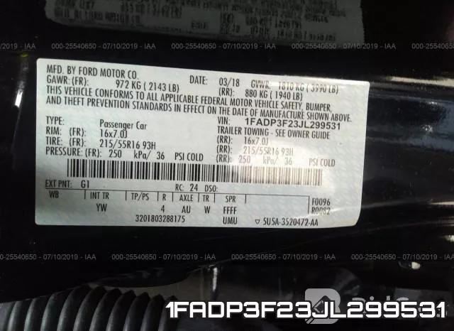 1FADP3F23JL299531 фото 9