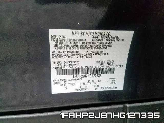 1FAHP2J87HG127335 фото 2