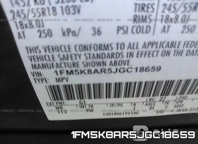 1FM5K8AR5JGC18659 фото 10
