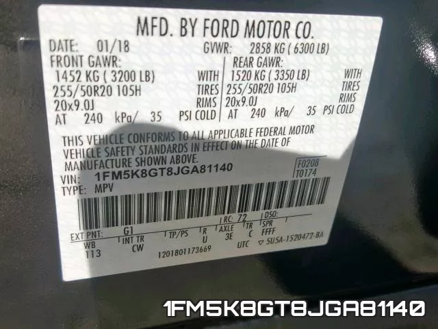 1FM5K8GT8JGA81140 фото 2