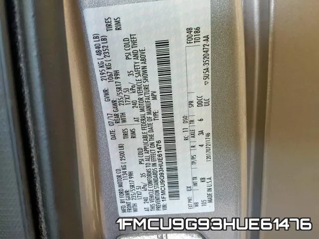 1FMCU9G93HUE61476 фото 2