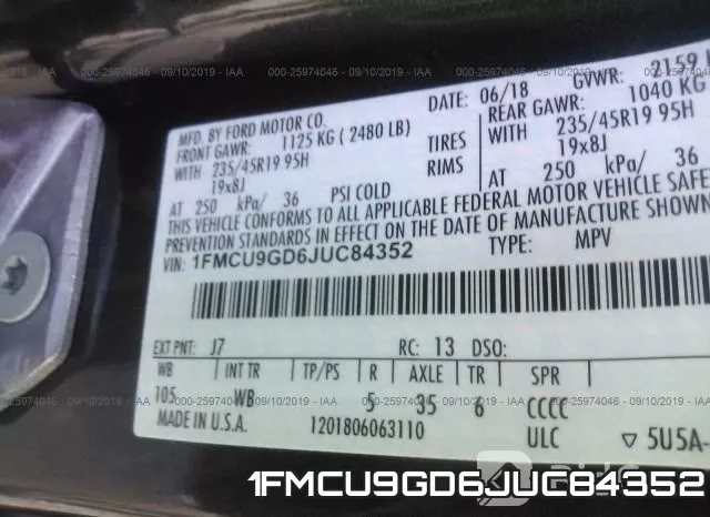 1FMCU9GD6JUC84352 фото 10