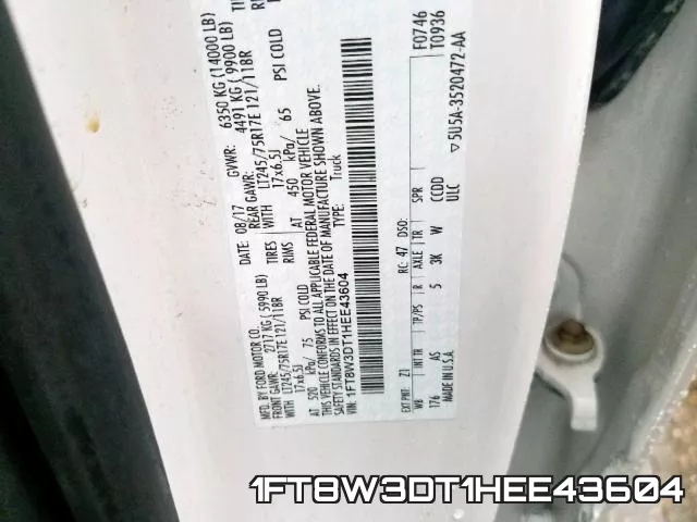 1FT8W3DT1HEE43604 фото 2