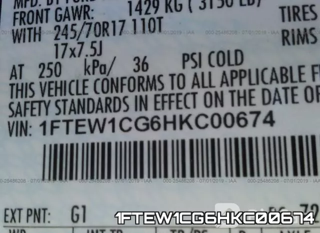 1FTEW1CG6HKC00674 фото 10