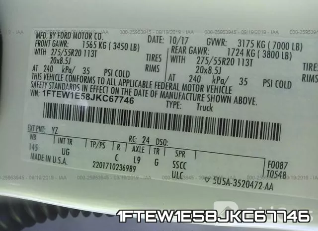 1FTEW1E58JKC67746 фото 10
