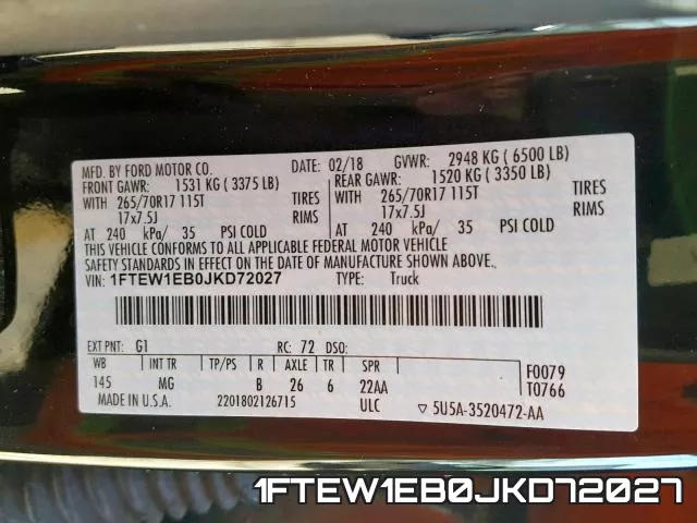1FTEW1EB0JKD72027 фото 2