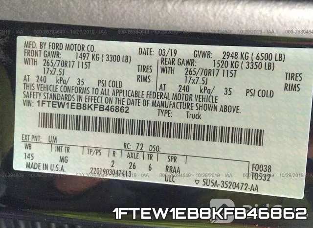 1FTEW1EB8KFB46862 фото 9