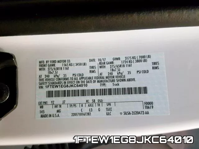 1FTEW1EG8JKC64010 фото 2