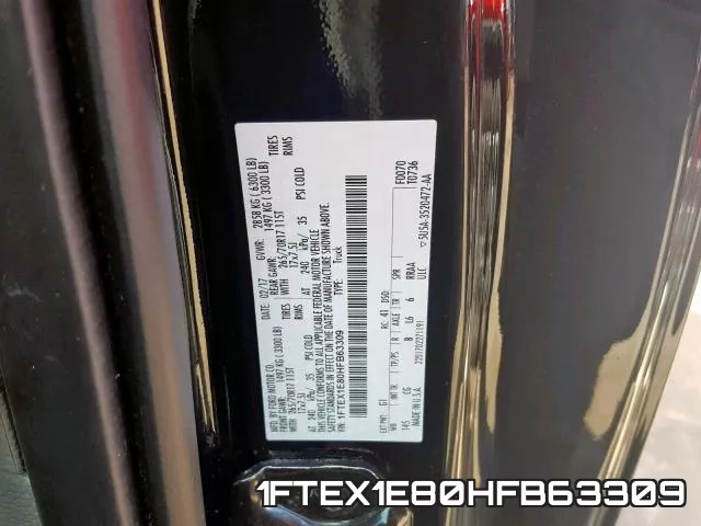 1FTEX1E80HFB63309 фото 2