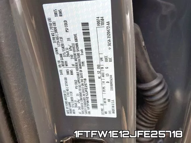 1FTFW1E12JFE25718 фото 2