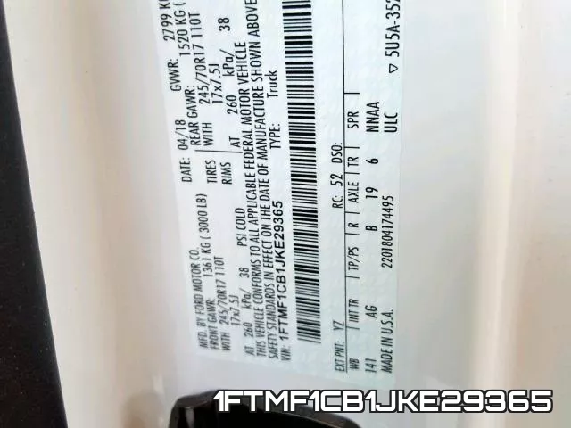 1FTMF1CB1JKE29365 фото 2