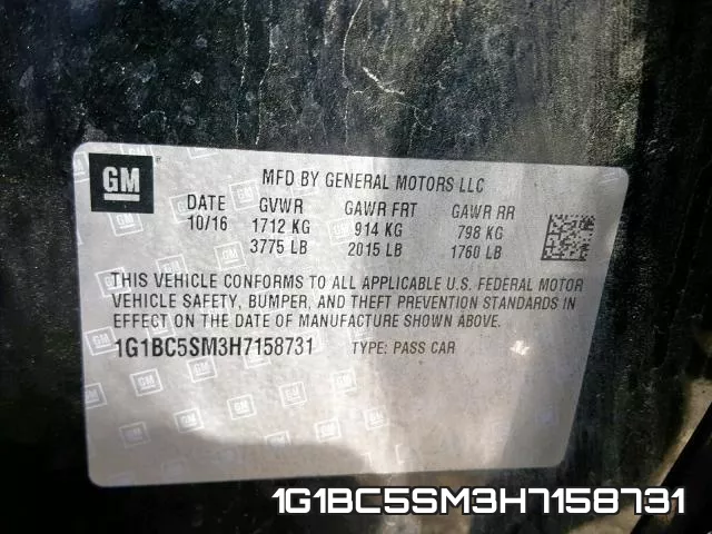 1G1BC5SM3H7158731 фото 2