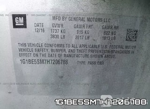 1G1BE5SM7H7206788 фото 10