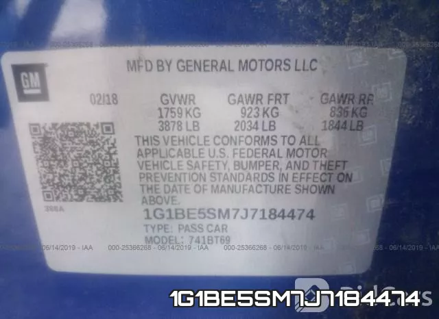 1G1BE5SM7J7184474 фото 10