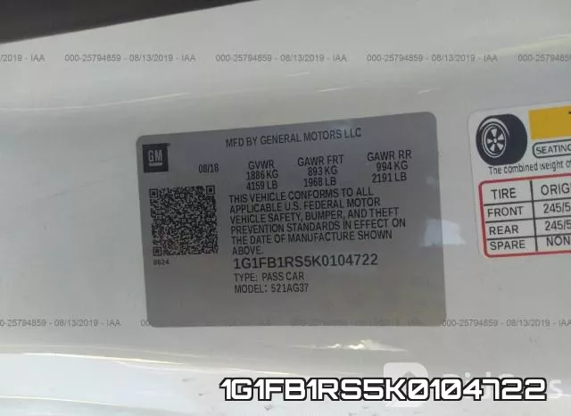1G1FB1RS5K0104722 фото 10