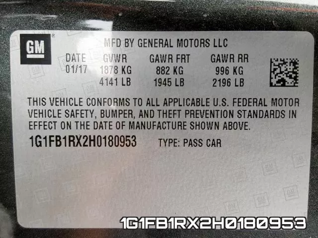 1G1FB1RX2H0180953 фото 2