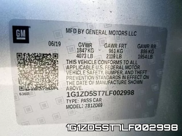 1G1ZD5ST7LF002998 фото 2