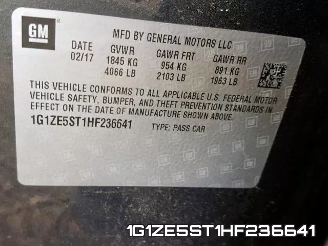 1G1ZE5ST1HF236641 фото 2
