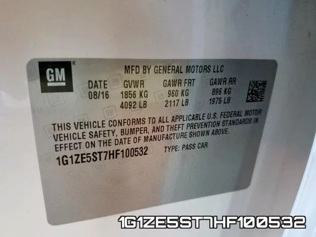 1G1ZE5ST7HF100532 фото 2