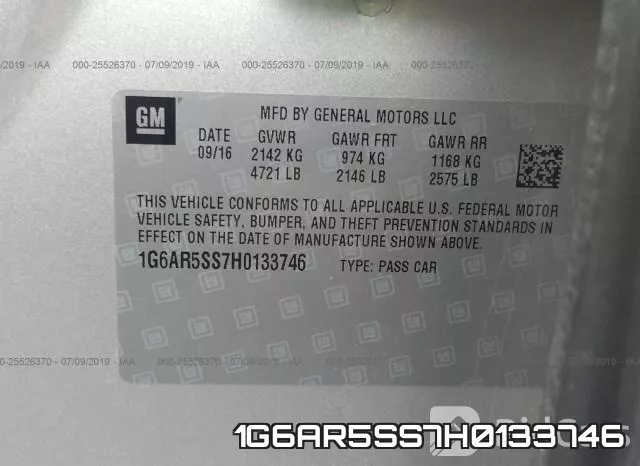 1G6AR5SS7H0133746 фото 10