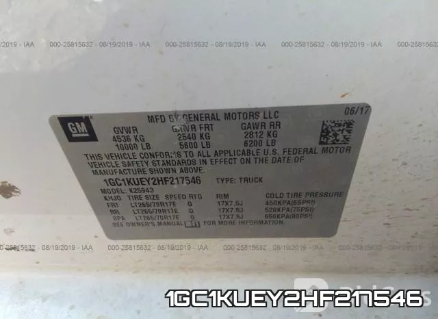 1GC1KUEY2HF217546 фото 10