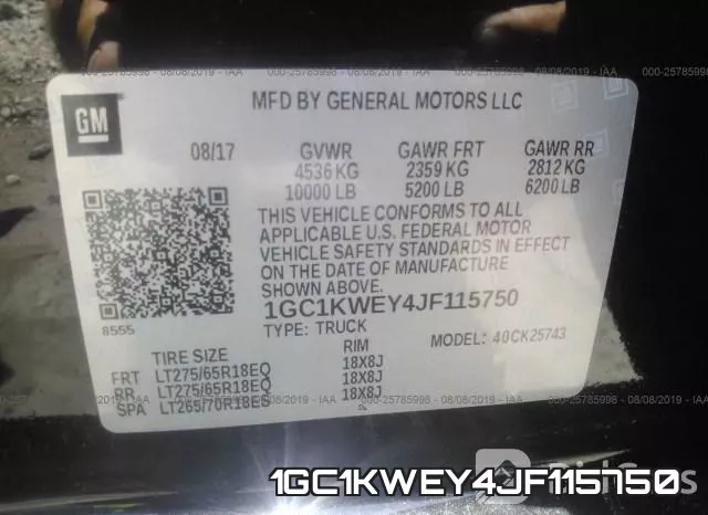 1GC1KWEY4JF115750 фото 10